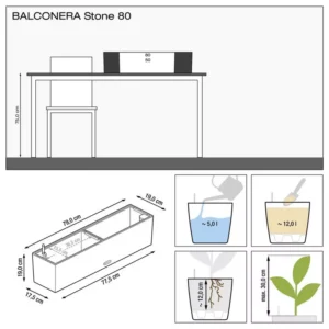 BALCONERA Stone 80 steingrau